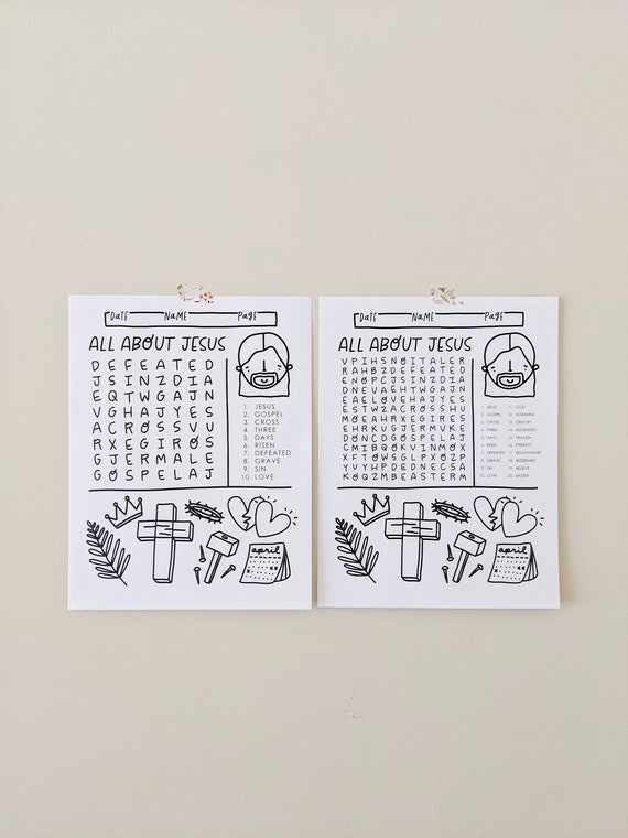 Who is Jesus Word Search Puzzle: Easter Coloring Page (Digital Download)