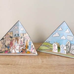BUNDEL - Triorama van de Goede Week - Palmzondag, de opstanding, de triomfantelijke intocht, Pasen, het lege graf, engel des Heren, Maria Magdalena
