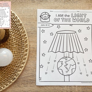 I AM the Light of the World, Bible Verse Coloring Sheet Printable ...