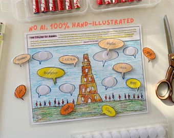 Turm zu Babel Aktivität: Kinderbibel Puzzle (Digitaler Download)