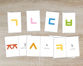 Printable Hangul Alphabet Flashcards: Korean Consonants for Kids (PDF)