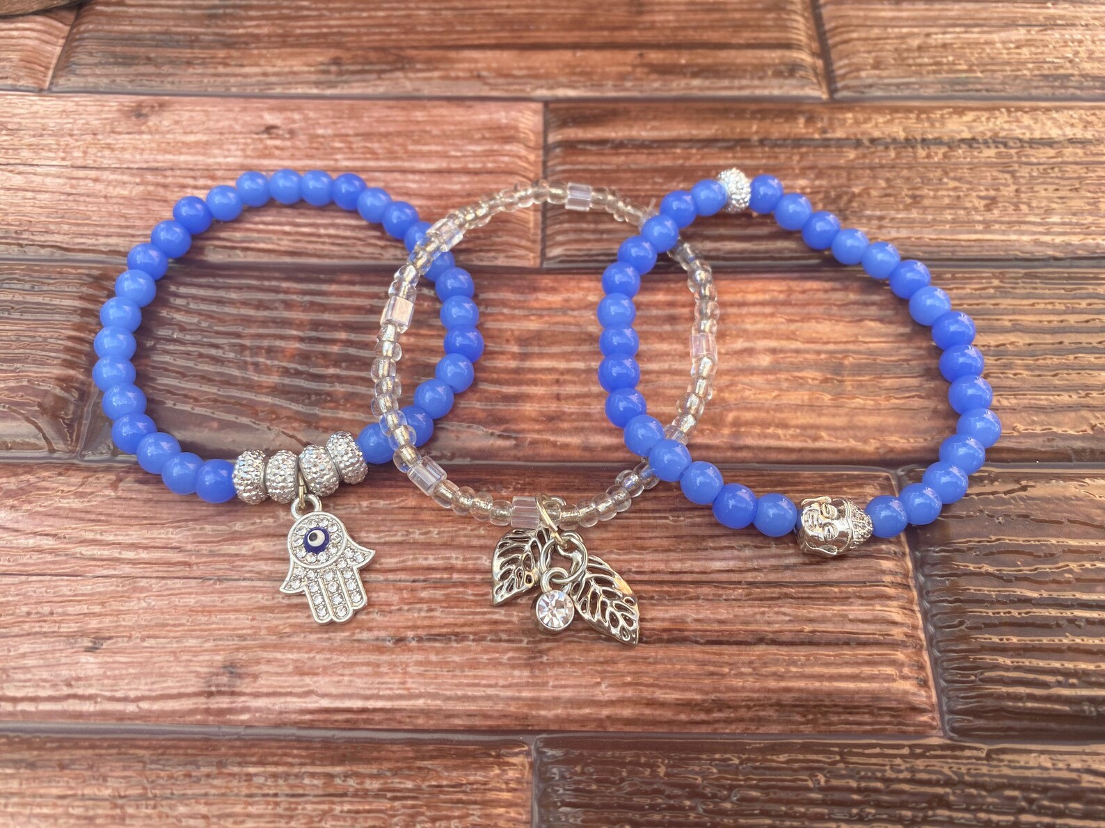Handmade Stackable Stretch Bracelets With Buddha Hamsa and Etsy