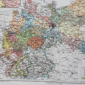 Landbahn und Privatbahnen im Kaiserreich - original antike Landkarte von 1902 (Landstadtbahn Topografie Loks)