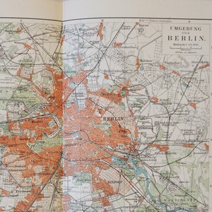 Berlin Metropolitan - original antike Karte von 1902 (Land, Stadt, Provinz, Europa, Deutschland, Rixdorf, Spandau, Malchow, Wartenberg)