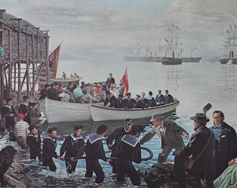 The Atlantic Telegraph - Original History Print from 1967 (canada, newfoundland, Heart's Content, Great Eastern, Valencia Ireland, Gisborne)