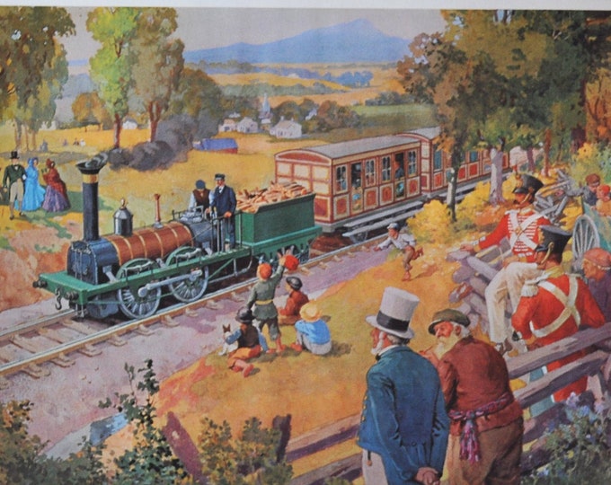 Canada's First Railway - Original History Print from 1967 (Laprairie, St Lawrence, St Johns, Richelieu River, Peter McGill, Champlain train)