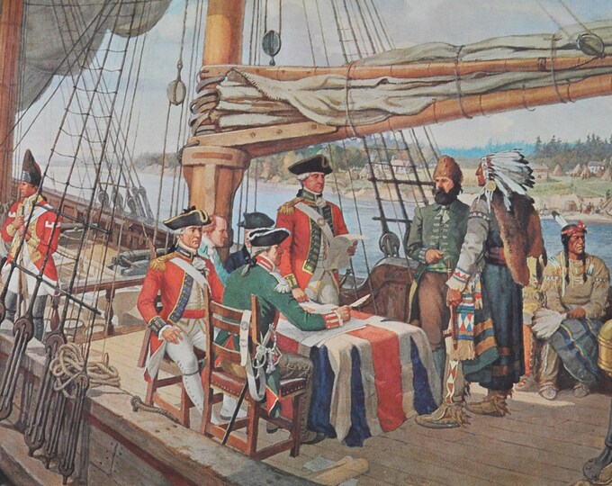 The Toronto Purchase - Original History Print from 1967 (Canada, fur trade, Fort Rouille, Humber River, Seven Years War, Lake Ontario Huron)