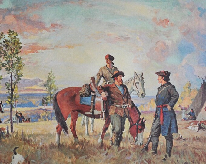 Early Fur Traders - Original History Print from 1967 (Canada, Alexander Henry, New Jersey, Great Lakes, Winnipeg, Peter Pond, Hudson Bay)