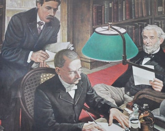 The Pharmacopoeia Comes of Age, Original Medical Print / Poster 1950s (history pharmacy medicine rice remington squibb pharmacopeia doctor)