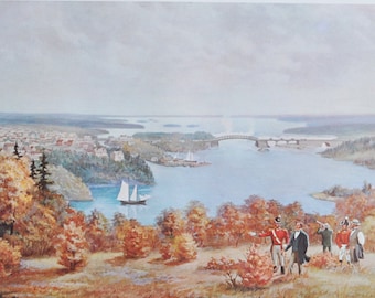 Bytown (Ottawa) - Original History Print from 1967 (Canada, Quebec Montreal, Etienne Brule, Samuel de Champlain, fur trade indians, Ontario)