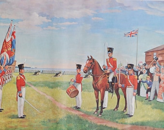 Fort York - Original History Print from 1967 (Canada Toronto Queen Victoria William Mackenzie John Graves Simcoe, Isaac Brock, Lake Ontario)