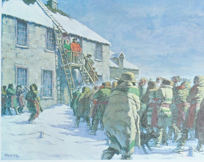 Donald Smith and Louis Riel, Fort Garry - Original History Print from 1968 (canada, hudson bay, manitoba, metis, north-west rebellion)