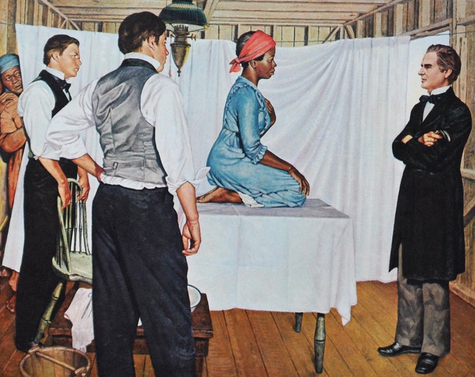 James Marion Sims : Gynecologic Surgeon Original Medical Print / Poster (history, medicine, pharmacy, physician, surgeon)