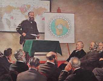 The Birth of Standard Time - Original History Print from 1967 (canadian engineer, Sandford Fleming, Prime Meridian, Pacific Cable, Rockies)