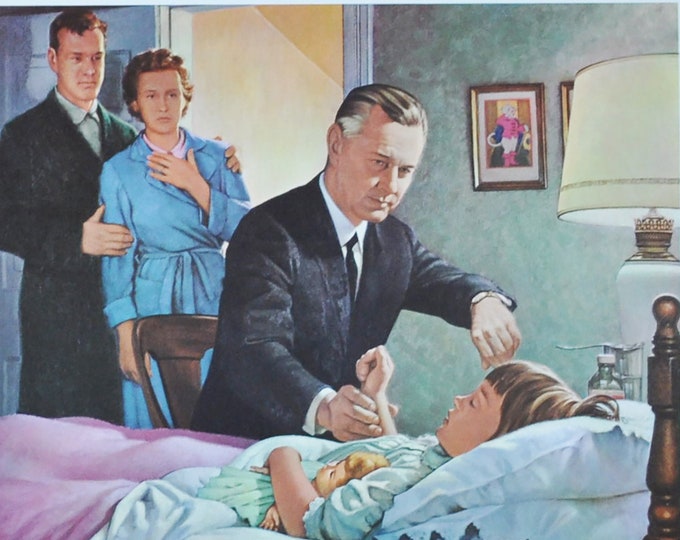 Medicine Today and Tomorrow - Original Medical Print / Poster 1960s (history, pharmacy, doctor, science, physician, sick patients, health)