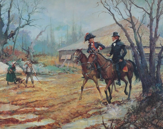 Placing the Marine Barracks, Washington DC 1801 - Original Military Print from 1985 (corps, navy, army, us, usa, Thomas Jefferson, Burrows)