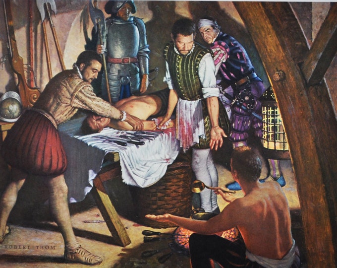 Ambroise Pare : Surgery Acquires Stature - Original Medical Print/Poster (history, medicine, medical, pharmacy, french, surgeon)