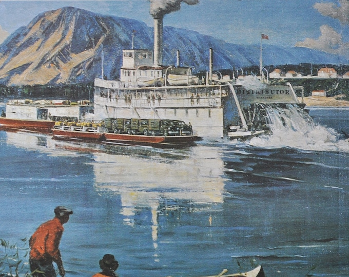 Distributor at Fort Norman Northwest Territories - Original History Print from 1968 (canada, hudson bay, fur trade, tulita, mackenzie river)
