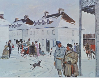 Fort Edmonton - Original History Print from 1968 (canada, hudson bay, trading post, edmonton house, north west, augustus, metis, prairies)