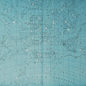 Mappa delle stelle del Nord n. 3 - stampa antica originale 1922 (astronomia universo stelle pianeta sole sistema solare litografia celeste carta)