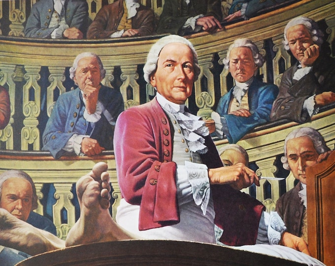 Giovanni Battista Morgagni and Pathologic Anatomy Original Medical Print / Poster (history, medicine, pharmacy, italy)