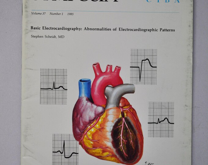 1985 Clinical Symposia booklet - subject: Basic Electrocardiography Abnormalities of Patterns (medical doctor medicine hospital pharmacy)