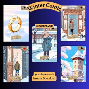 Téléchargement instantané, plate-forme imprimable, entrez dans l'hiver avec ma plate-forme Lenormand comique, fichiers numériques, impression à la maison, bricolage, Oracle, tartinades Lenormand