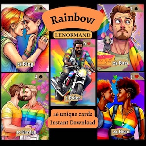 Téléchargement immédiat, cartes imprimables, entrez dans le royaume arc-en-ciel : découvrez mon pont Lenormand arc-en-ciel gay et lesbien, impression à la maison, pont bricolage