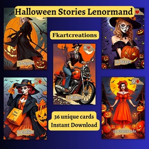 Cartões Lenormand para download instantâneo para impressão, histórias de Halloween Lenormand, Vintage Comic Delight Unleashed, Imprimir em casa, faça você mesmo, presente, quadrinhos
