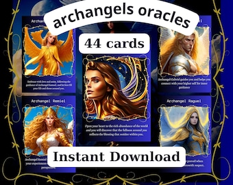 Instant Download Heavenly Archangel 0racle Cards Experience Spiritual Awakening Angelic Guidance & Personal Transformation and Template box