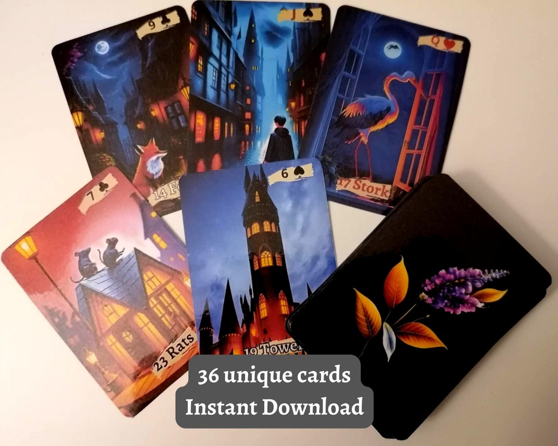 Printable Deck Midnight Lenormand Instant Download Diy Print - Etsy