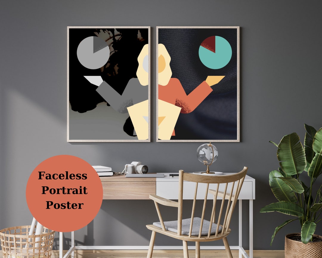 Minimalist Art Prints, Set of 2, Faceless Posters,instant Download ...