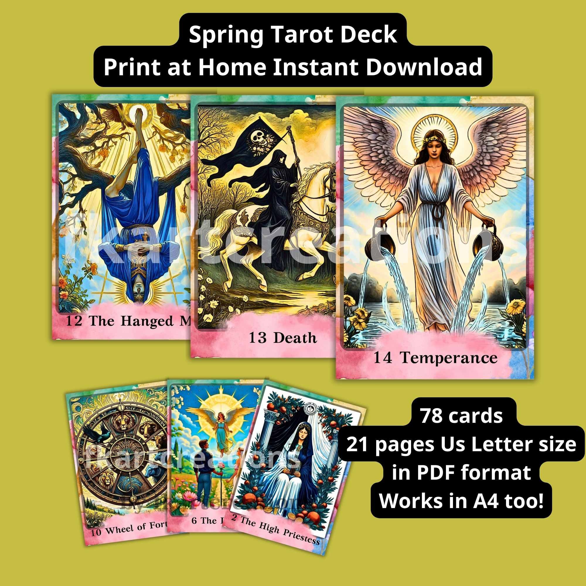 Printable Tarot Deck Instant Download the Spring Tarot Deck PDF 78 ...