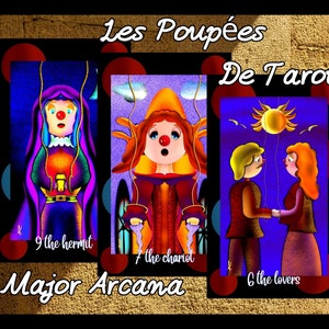 Neue Tarot Deck Les Poupées De Tarot Handgemachte einzigartige Tarot Hand gezeichnet auf Ipad Major Arcana Special Edition Linen Finish Sammlerstück Original