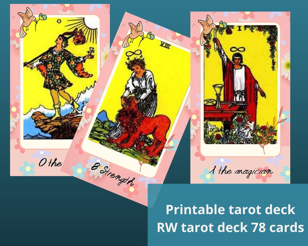 Printable Tarot Deck Rider Waite Instant Download Files Digital 78 ...