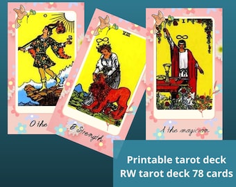 Talia Tarota Ridera Waite'a do druku: 78 różowych kart w stylu vintage (do pobrania w wersji cyfrowej)