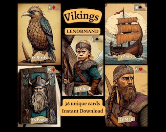 Instant Download,Embark on a Norse Journey:Discover My Viking Lenormand Deck,Printable Cards, Print at Home, DIY, Oracles, Lenormand Readers