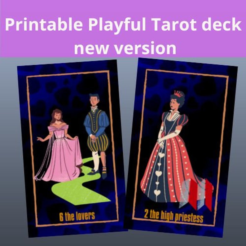 Tarot Deck Printable Cards Playful Tarot Funny &amp; Unique 78 - Etsy