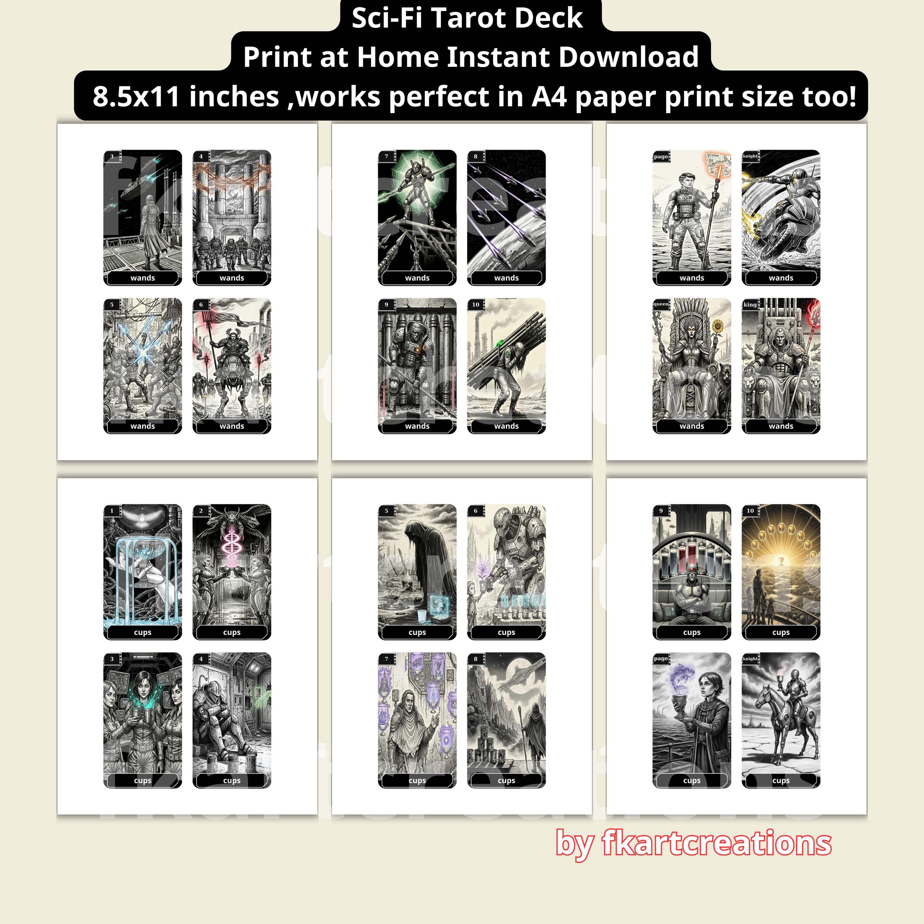 Sci-fi Tarot Deck,grimdark Cyberpunk 78 Card Set,instant Digital ...