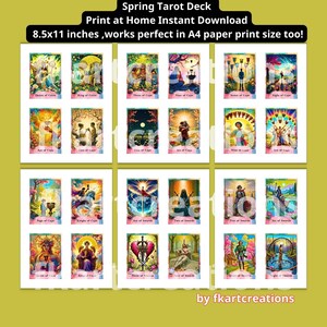 Printable Tarot Deck Instant Download the Spring Tarot Deck PDF - 78 ...