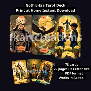 Instant Download & Printable Deck,Gothic-Era Inspired Art Prints,Print at Home,Unique,Oracles,Tarot Readers,Mystical Messages,Future Telling image 5