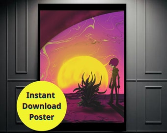 Printable PosterThe Future 1 Dystopic Art Cyberpunk Instant Download Dark Manga Art Utopian Home Deco Pop Art Original Unique Wall Hanging