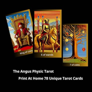 Printable Tarot The Angus Physic,Personal Growth,Divine Guidance, Self-Discovery,Classic & AI-Generated Art, Instant Digital Download