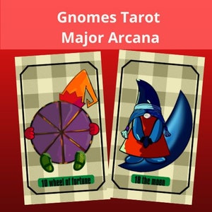 Baralho de tarô dos gnomos para impressão Tarô Arcanos Maiores 22 cartas Donwload instantâneo Tarô Skethces exclusivos Tarô digital Imprimir cartas originais em casa