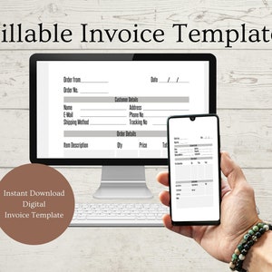 Make Invoicing Simple and Efficient with Digital Fillable Invoice Template Instant Download Digital Prints Set of 4 Files Two Sizes Unique
