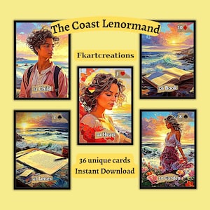 Natychmiastowe pobieranie talii do druku, The Coast Lenormand, drukowanie w domu, unikalne obrazy, zrób to sam, idealny prezent dla czytelników Lenormand, Oracles, Dreamscape