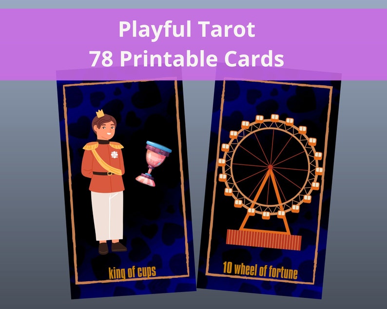 Tarot Deck Printable Cards Playful Tarot Funny &amp; Unique 78 Tarot Cards ...