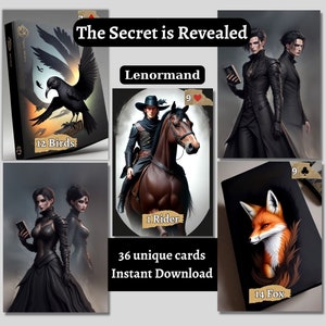 Lenormand-deck direct downloaden, de geheimen onthullen Ontdek deze raadselachtige kaarten, thuis afdrukken, unieke kunst, orakels, zelfbegeleiding, cadeau