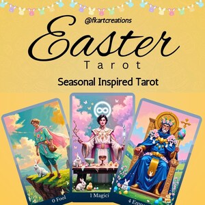Download instantâneo Baralho de Tarô de Páscoa DIY 78 Cartas Imprimíveis Leitores de Tarô de Bruxaria de Primavera Oráculos Conjunto de Adivinhação Adivinhação Mística