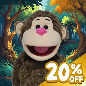 Premium Full-Body Monkey Puppet (24” / 60cm)  with Carry Bag, Shipping Crate & New Training | PRE-ORDER Ships Mid October SAVE 20%